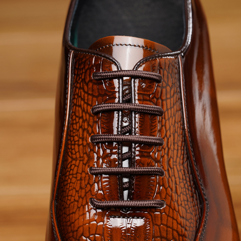 Crocodile Print British Style Business Shoes