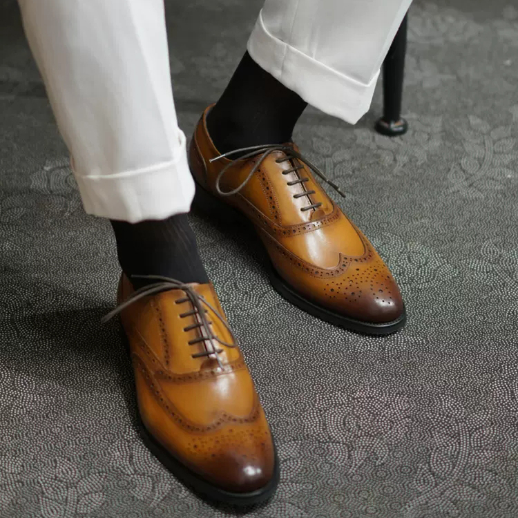Brogues Carved British Style Oxfords